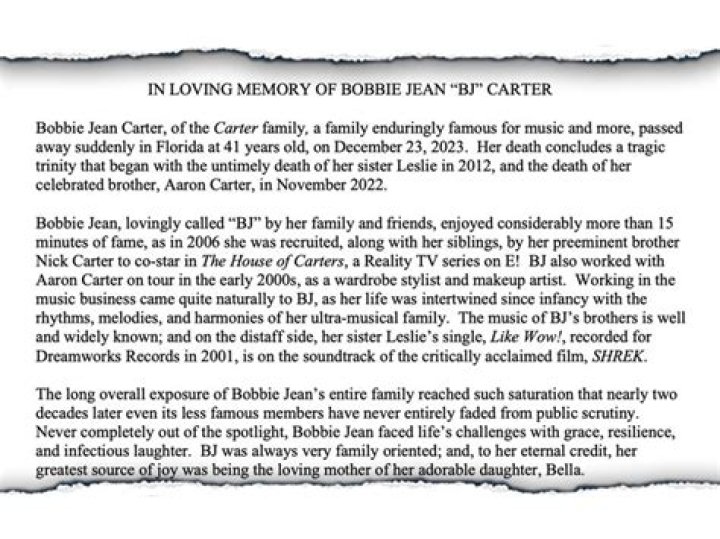 Bobbie Jean Carter- Wiki, Husband, Ethnicity, Parents, Death